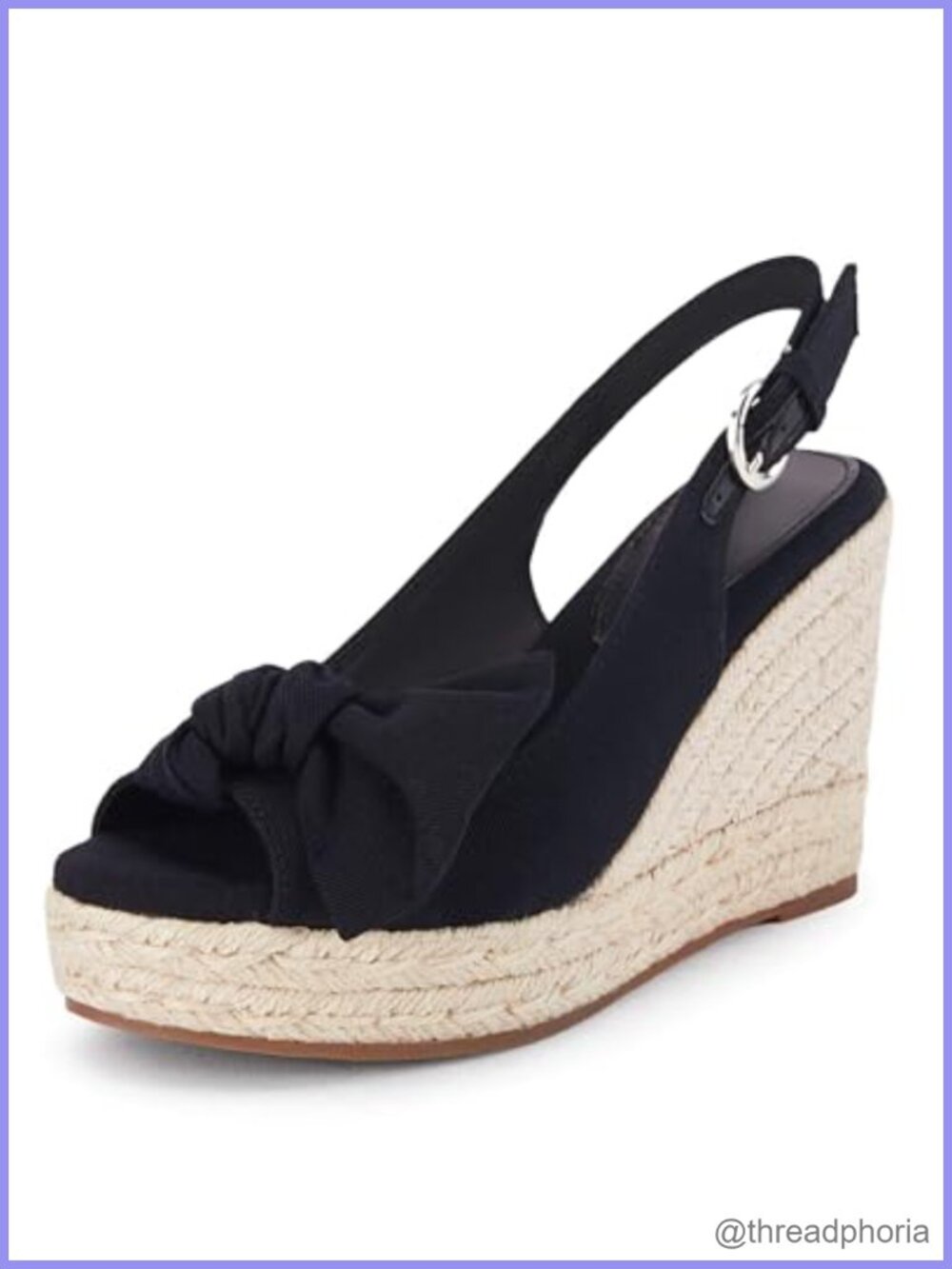 Coutgo Women's Peep Toe Wedge Slingback Espadrille Platform Sandals Bowknot